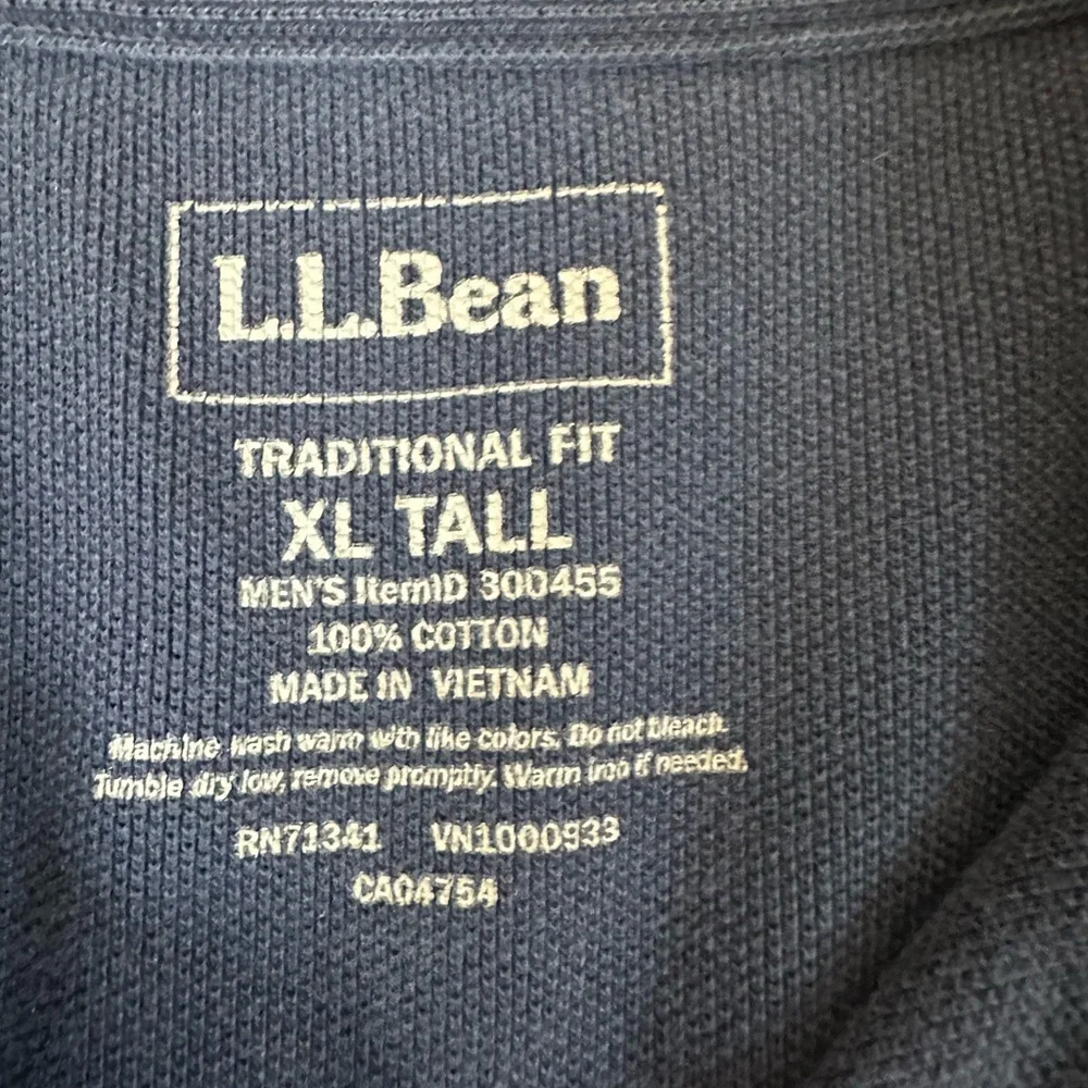 L.L.Bean Men’s XL Tall Polo Shirt Navy Short Sleeve‎ Classic Fit Cotton Preppy